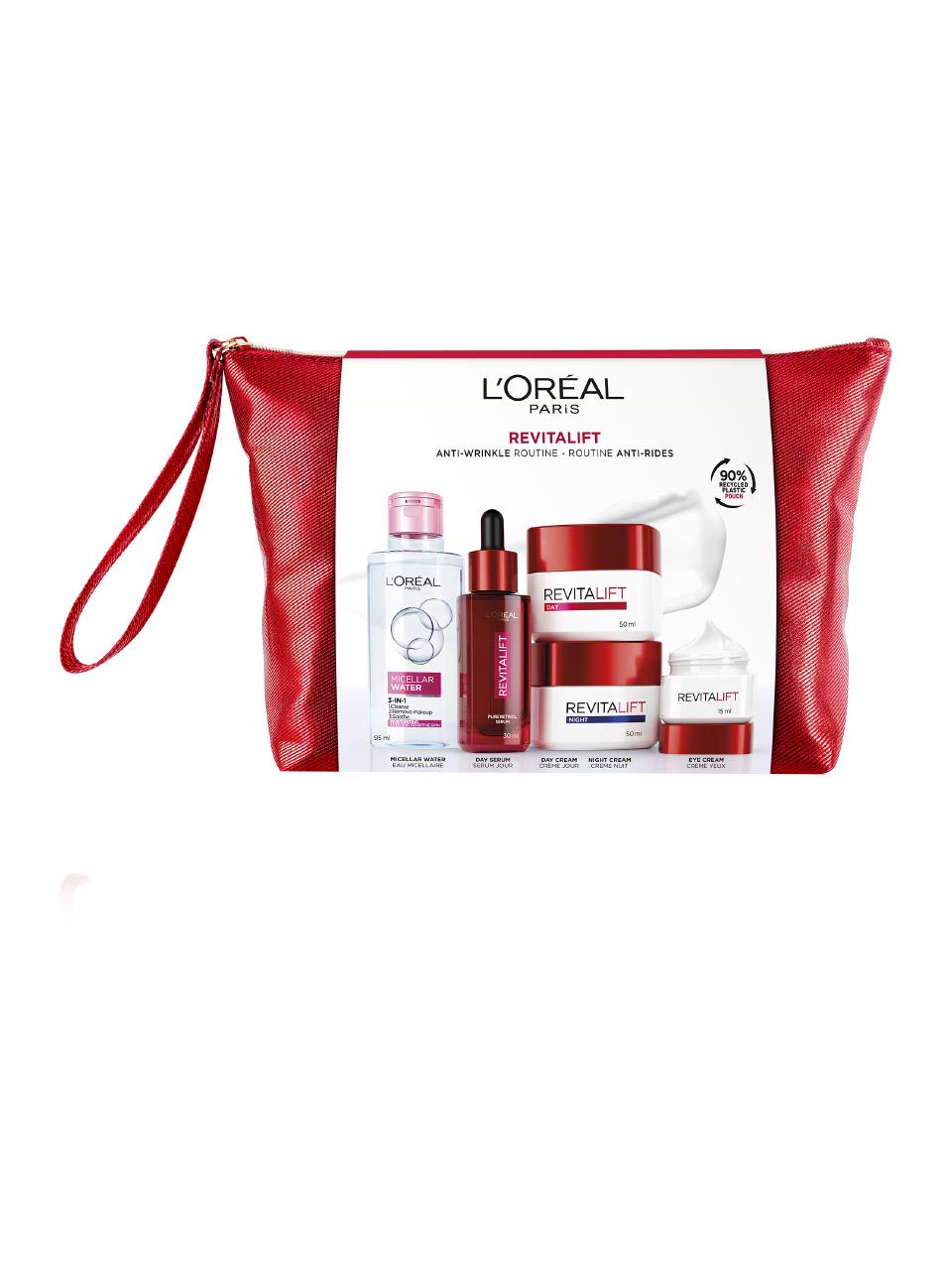 L'OREAL REVITALIFT GEZICHTSVERZORGINGSSET DCR 50ML + NCR 50ML + SERUM 30ML + OOGCRÈME 15ML + MIC WATER 95ML