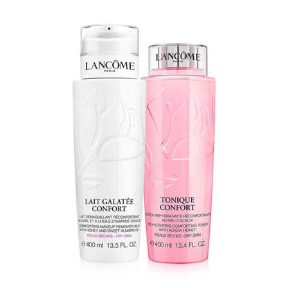 LANCOME CONFORT CLEANSING SET MAKE UP REMOVER MILK 400ML+ REHYDRATING TONIC 400ML