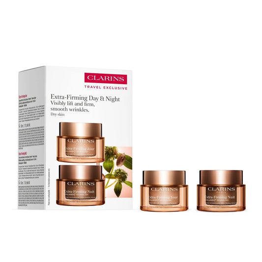 CLARINS EXTRA FIRMING REFILLABLE DRY SKIN SPF15 DRY SKIN DAY CR 50ML + NIGHT CR 50ML
